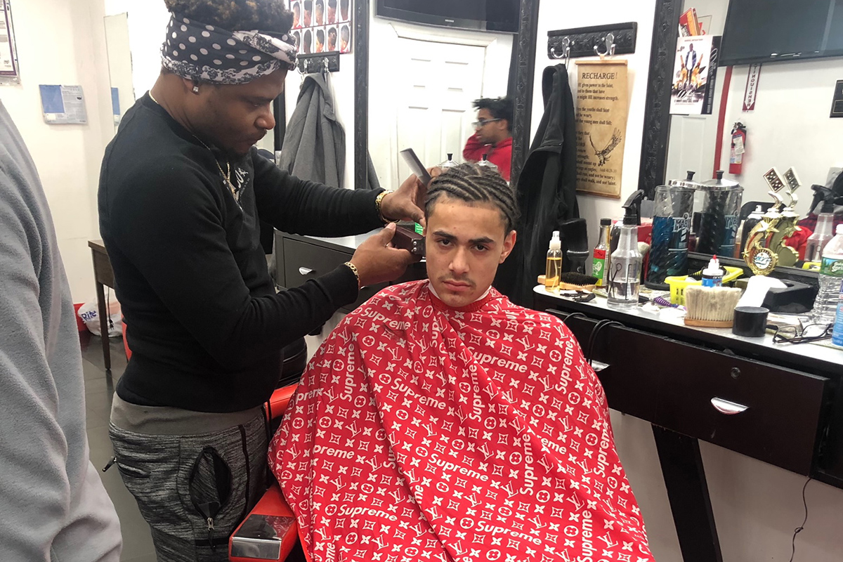 High Road School Wallingford students at barber shop